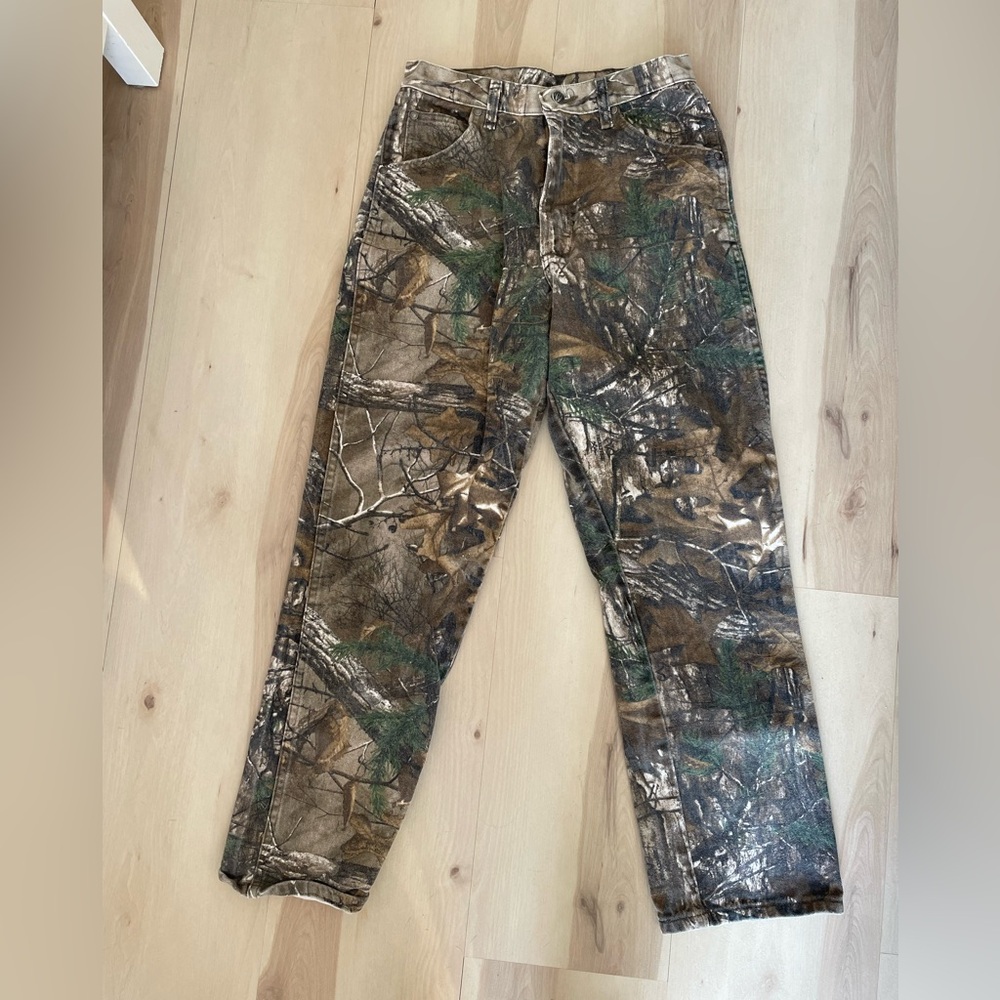 Wrangler Women's Camouflage Straight Leg Pants - Brown Green Tan